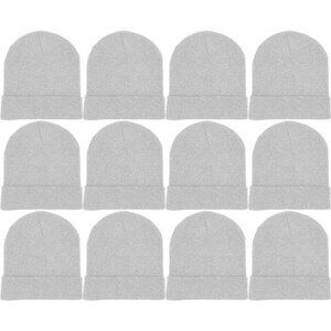 12 Pack Winter Beanie Hats for Men Women, Warm Cozy Knitted Cuffed Skull Cap